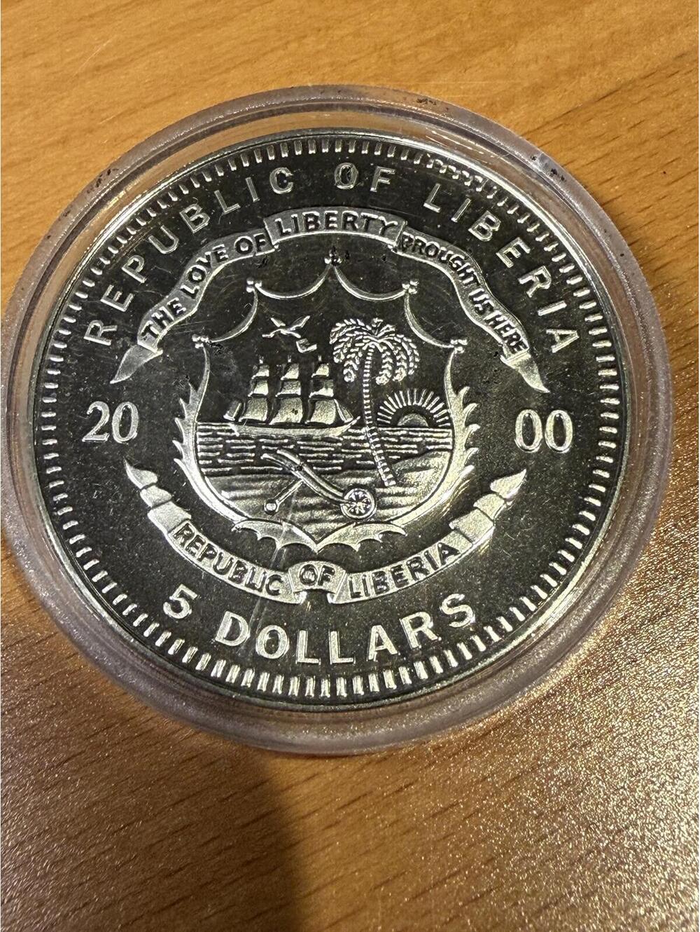 2000 Liberia Titanic 5 Dollar Proof Coin Medal Legends of the Oceans with COA